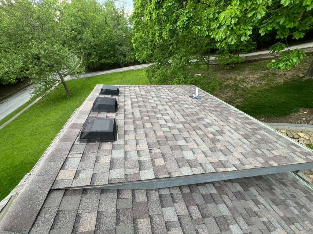 Shingle roof plane and roof vents